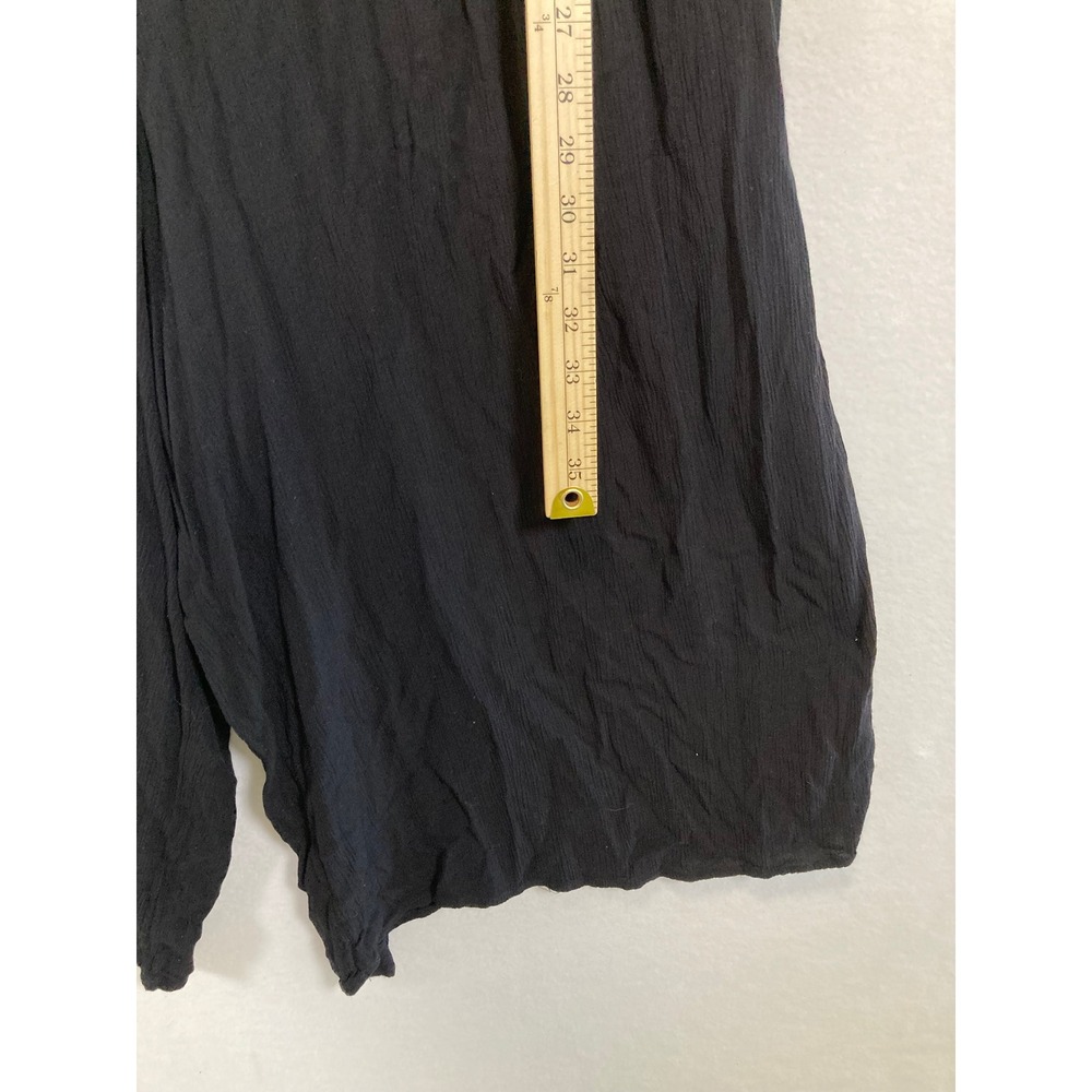 Boho City Chic Women XL/22 Black Tie Front Wide Leg Smocked Back Jumpsuit - Picture 7 of 12